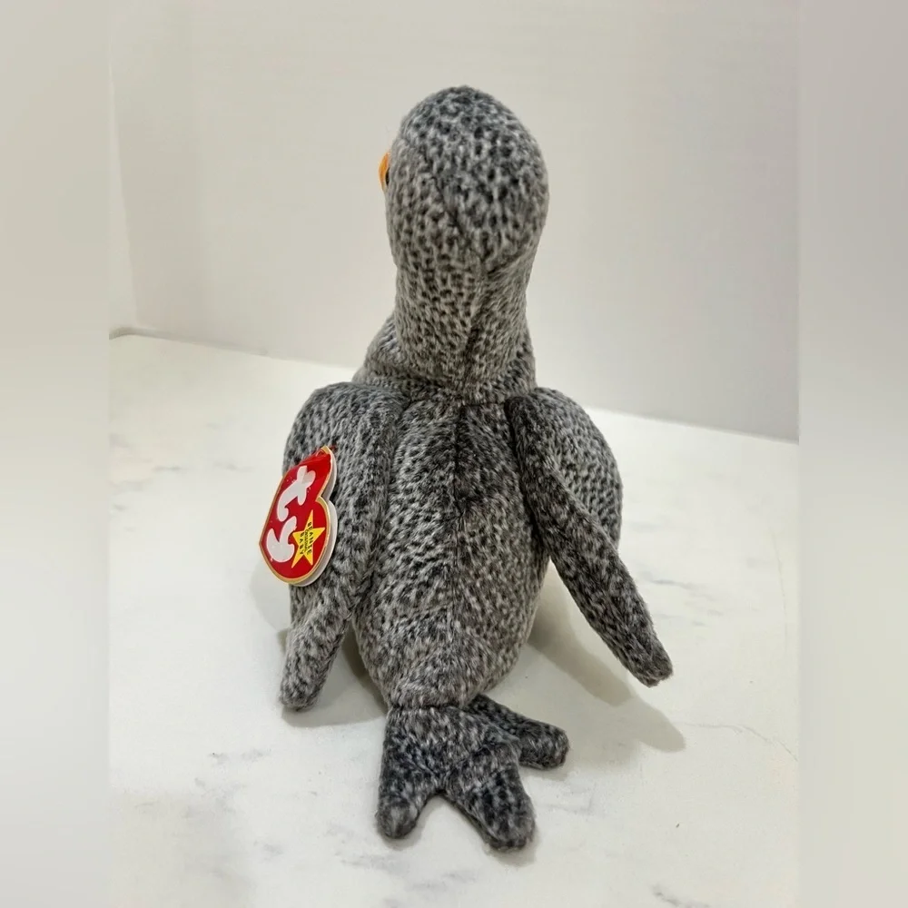 Plush Gray and Orange Bird Toy